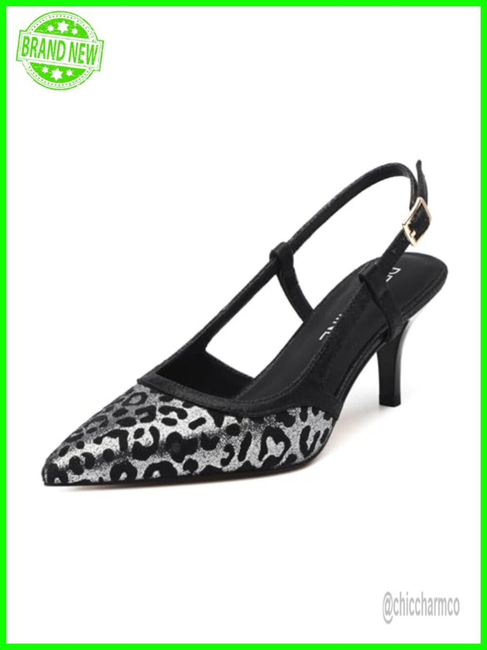 Women's Slingback Kitten Heels Pointed Closed Toe 2 Inch Low Heel Pumps Wedding
